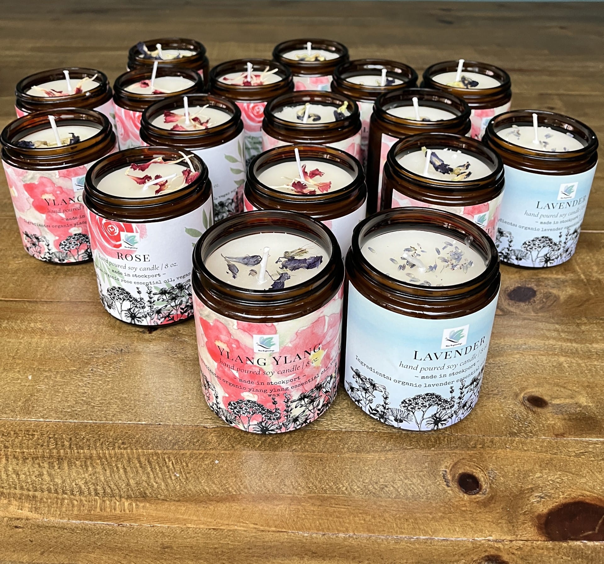 New Beginnings amber jar soy candles